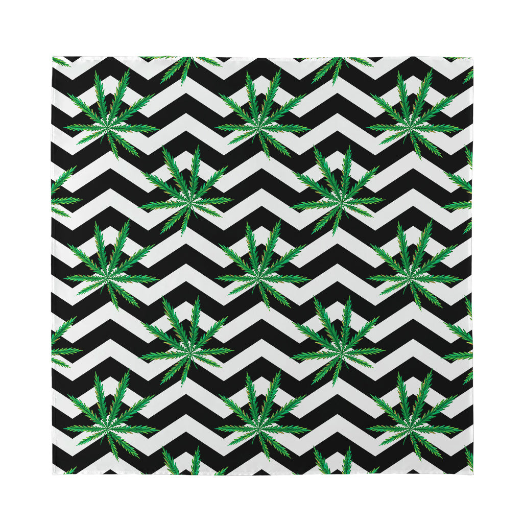 Zigzag Weed Pattern Print Silk Bandana