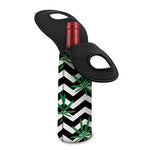 Zigzag Weed Pattern Print Single Neoprene Wine Tote