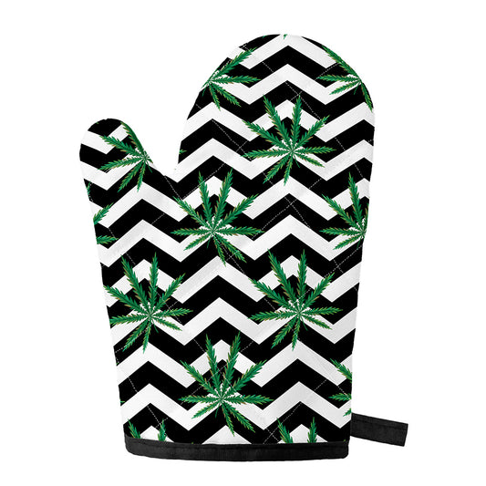 Zigzag Weed Pattern Print Single Oven Mitt