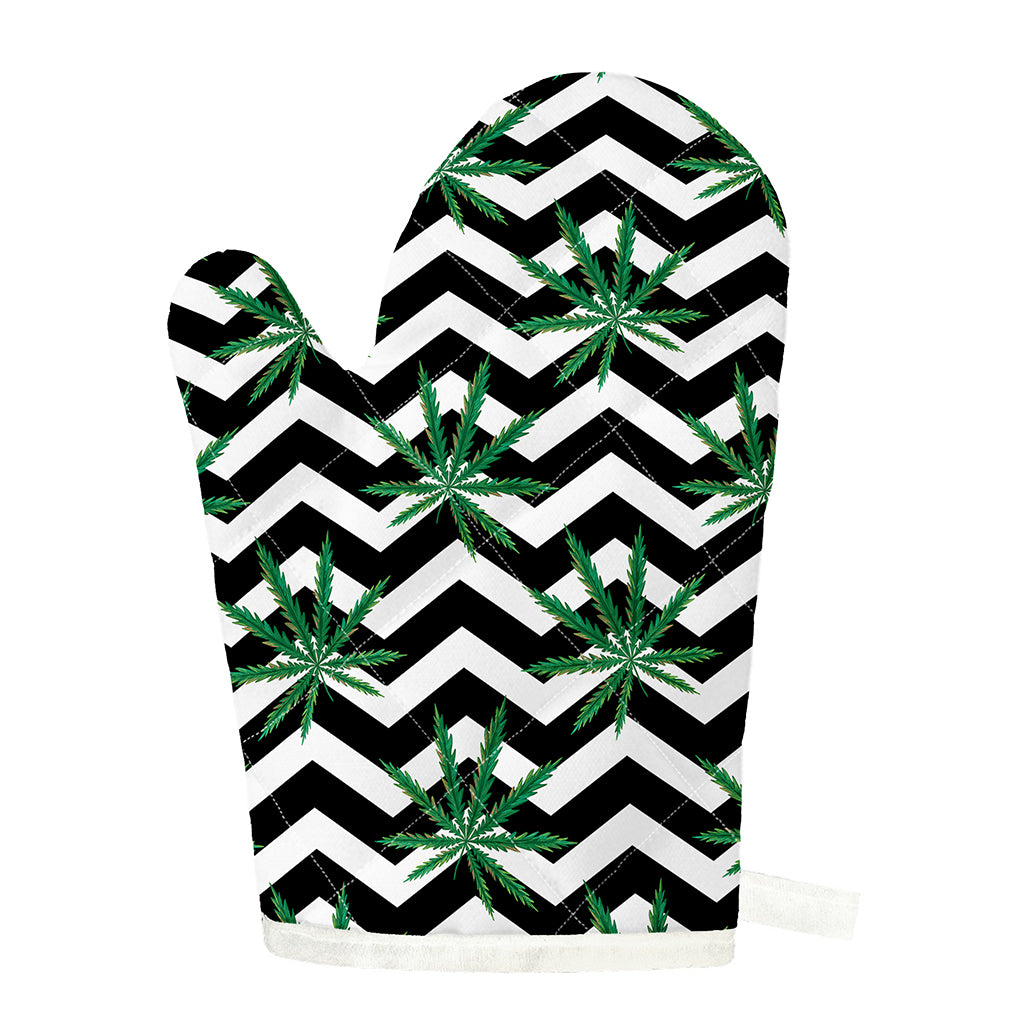Zigzag Weed Pattern Print Single Oven Mitt