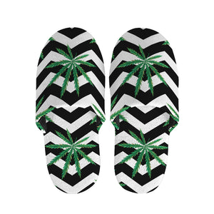 Zigzag Weed Pattern Print Slippers