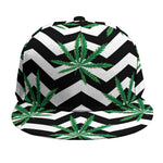 Zigzag Weed Pattern Print Snapback Cap