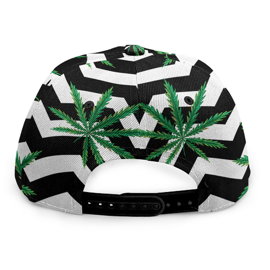 Zigzag Weed Pattern Print Snapback Cap