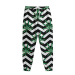 Zigzag Weed Pattern Print Sweatpants