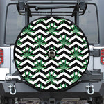 Zigzag Weed Pattern Print Tire Cover With Camera Hole