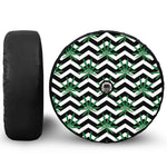 Zigzag Weed Pattern Print Tire Cover With Camera Hole