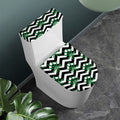 Zigzag Weed Pattern Print Toilet Lid And Tank Cover Set