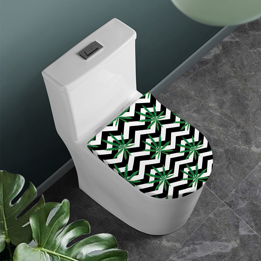 Zigzag Weed Pattern Print Toilet Lid Cover