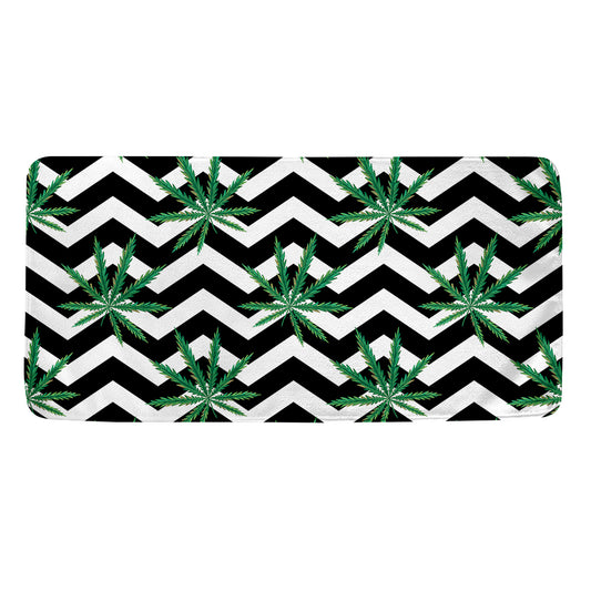 Zigzag Weed Pattern Print Towel