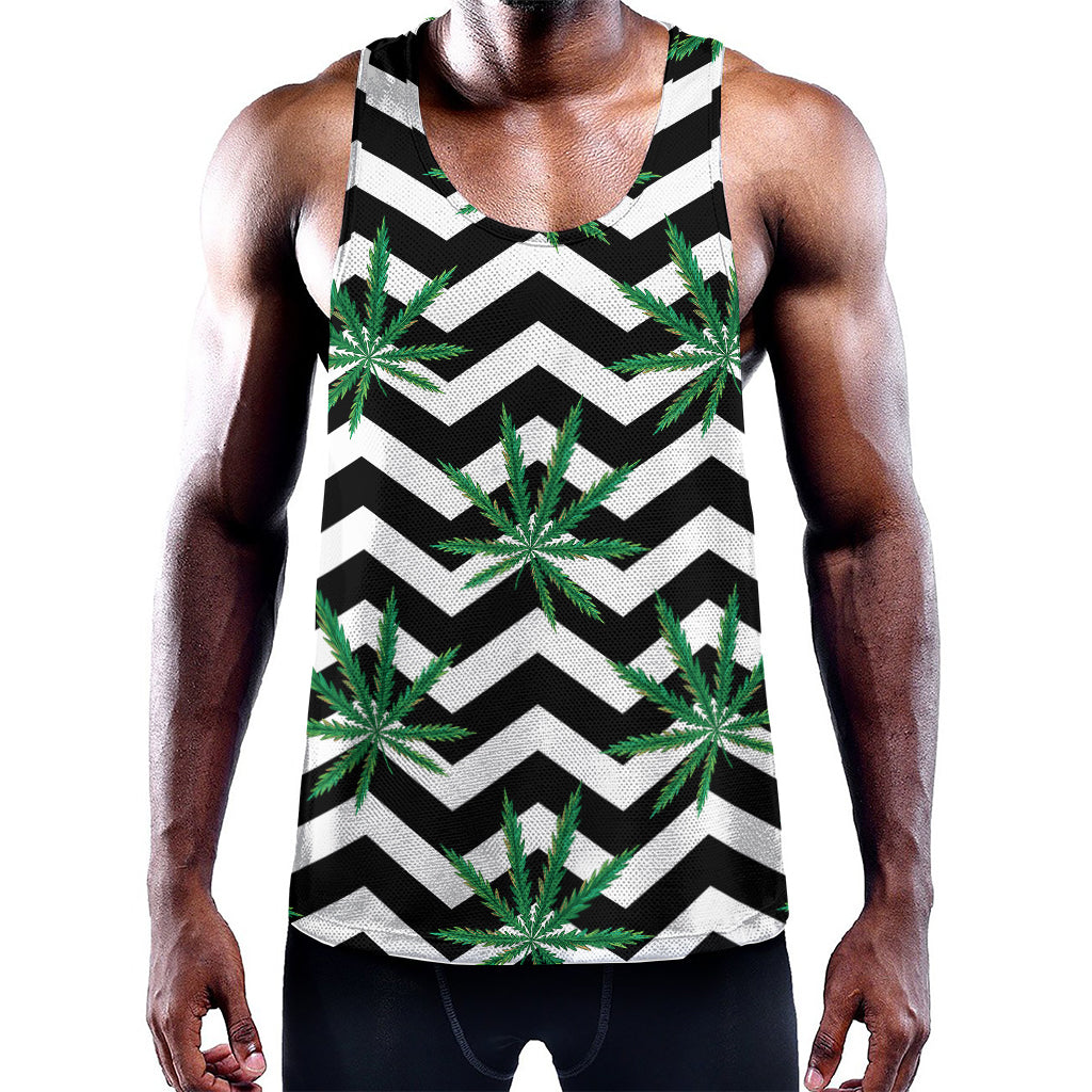 Zigzag Weed Pattern Print Training Tank Top