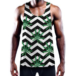 Zigzag Weed Pattern Print Training Tank Top
