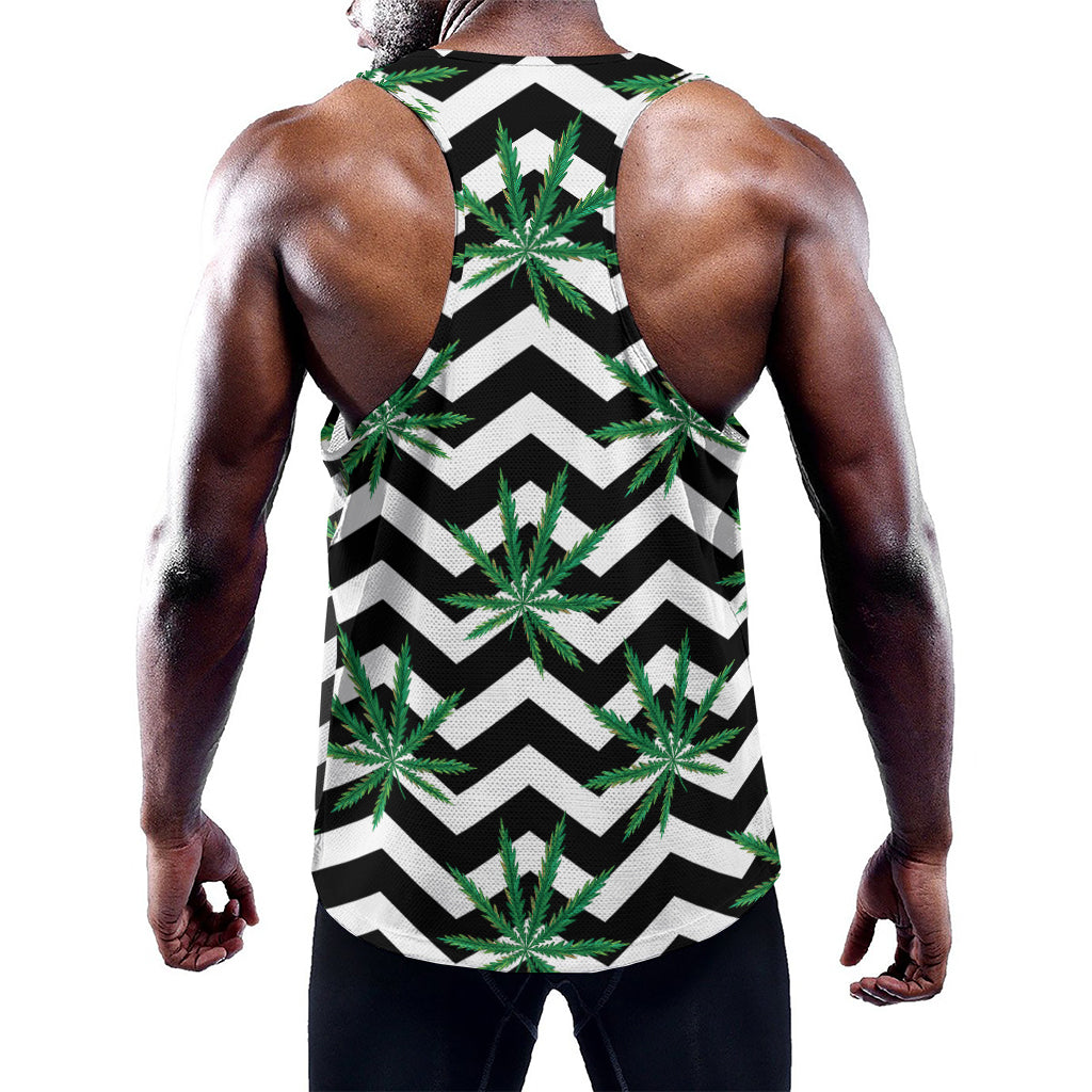 Zigzag Weed Pattern Print Training Tank Top