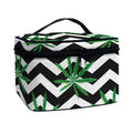 Zigzag Weed Pattern Print Travel Makeup Bag