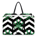 Zigzag Weed Pattern Print Utility Tote Bag