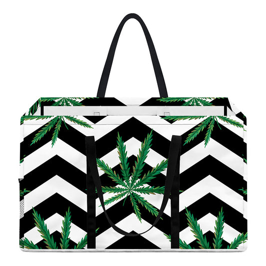Zigzag Weed Pattern Print Utility Tote Bag