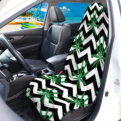 Zigzag Weed Pattern Print Waterproof Car Seat Cover