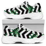 Zigzag Weed Pattern Print White Chunky Shoes