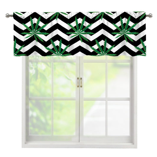 Zigzag Weed Pattern Print Window Valance