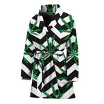 Zigzag Weed Pattern Print Women's Bathrobe