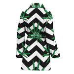 Zigzag Weed Pattern Print Women's Bathrobe