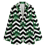 Zigzag Weed Pattern Print Women's Blazer