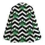 Zigzag Weed Pattern Print Women's Blazer