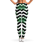 Zigzag Weed Pattern Print Women's Leggings