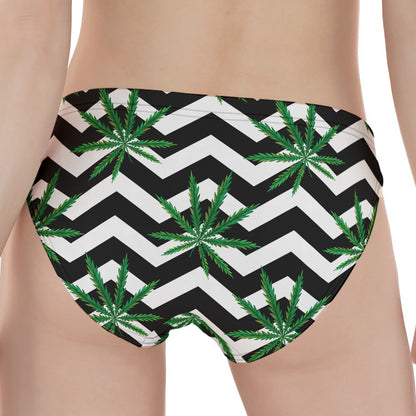 Zigzag Weed Pattern Print Women's Panties