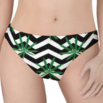 Zigzag Weed Pattern Print Women's Thong