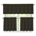 Zodiac Astrological Signs Pattern Print 3 Piece Kitchen Curtains