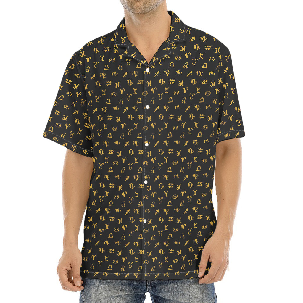 Zodiac Astrological Signs Pattern Print Aloha Shirt