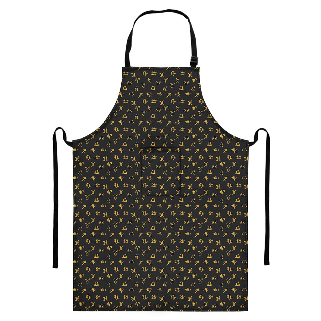 Zodiac Astrological Signs Pattern Print Bib Apron With Pocket