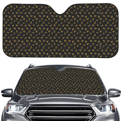 Zodiac Astrological Signs Pattern Print Car Windshield Sun Shade