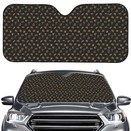 Zodiac Astrological Signs Pattern Print Car Windshield Sun Shade