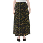 Zodiac Astrological Signs Pattern Print Chiffon Maxi Skirt