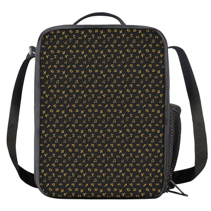 Zodiac Astrological Signs Pattern Print Crossbody Lunch Bag