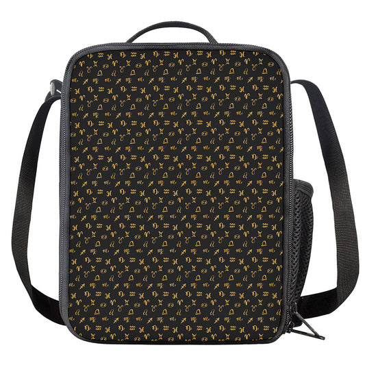 Zodiac Astrological Signs Pattern Print Crossbody Lunch Bag