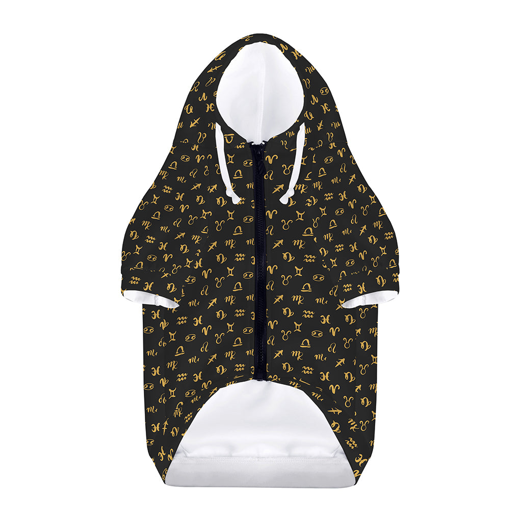 Zodiac Astrological Signs Pattern Print Dog Zip Up Hoodie