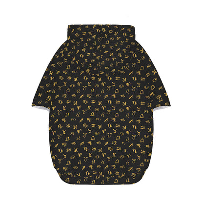 Zodiac Astrological Signs Pattern Print Dog Zip Up Hoodie