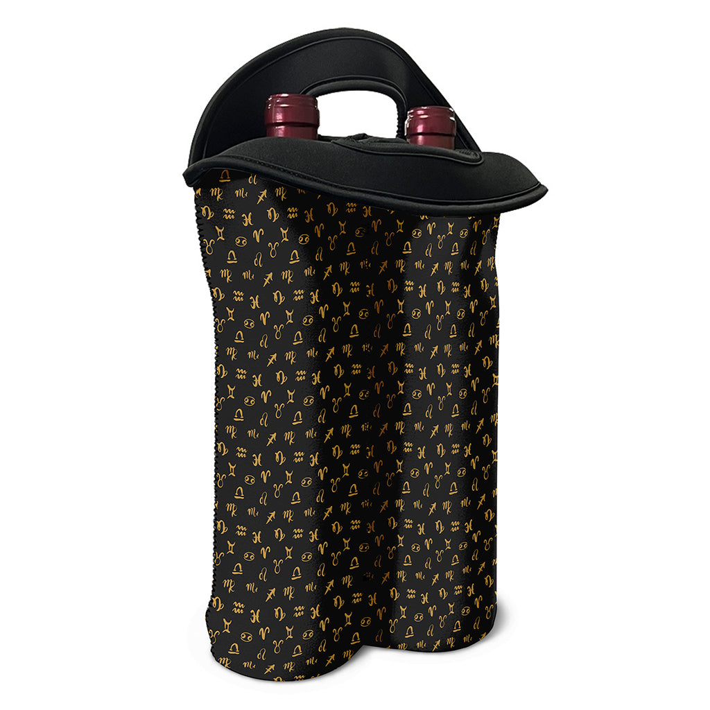 Zodiac Astrological Signs Pattern Print Double Neoprene Wine Tote