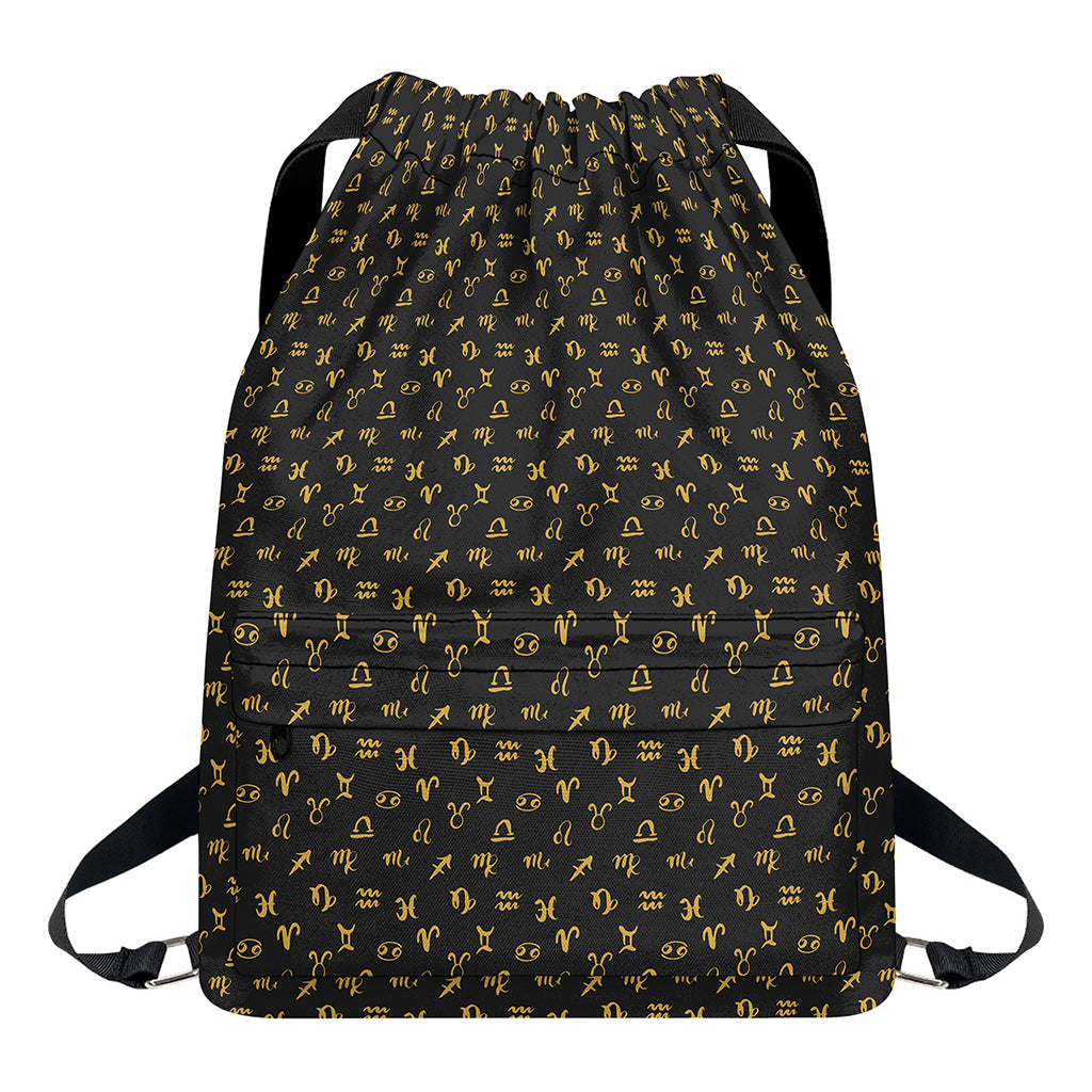 Zodiac Astrological Signs Pattern Print Drawstring Backpack
