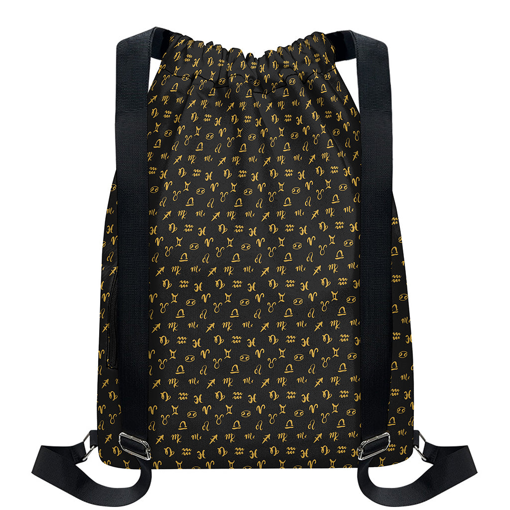 Zodiac Astrological Signs Pattern Print Drawstring Backpack