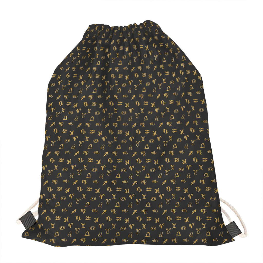 Zodiac Astrological Signs Pattern Print Drawstring Bag