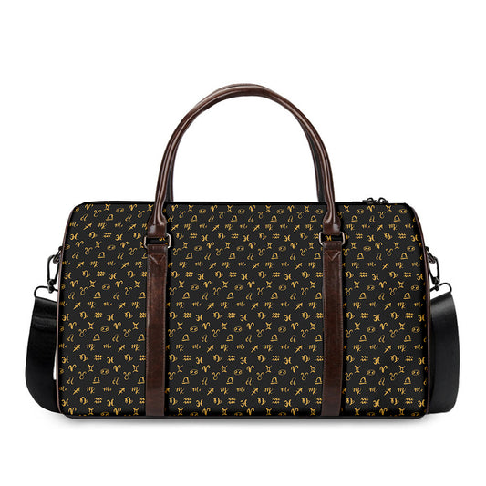 Zodiac Astrological Signs Pattern Print Duffle Bag