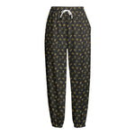 Zodiac Astrological Signs Pattern Print Fleece Lined Knit Pants