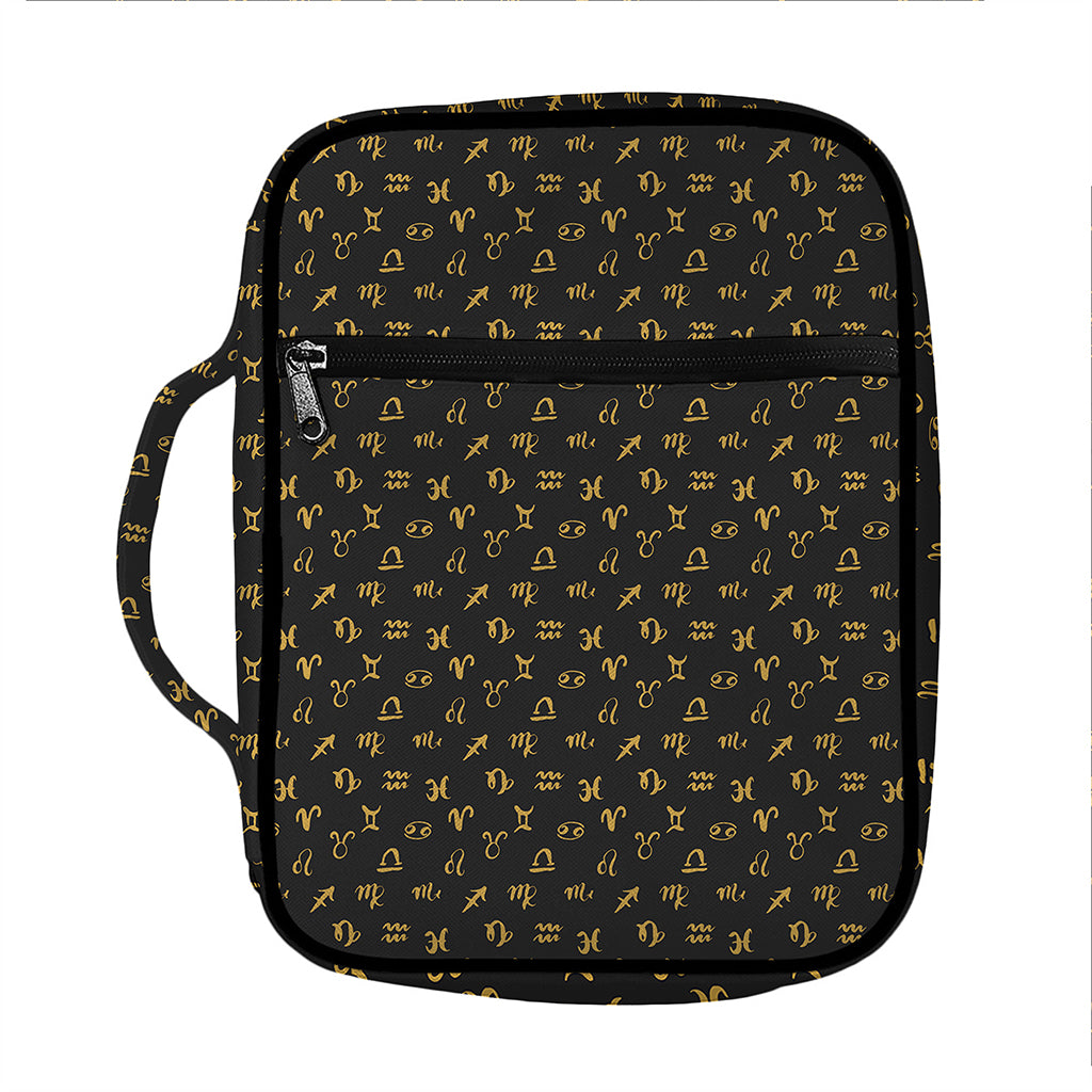 Zodiac Astrological Signs Pattern Print Front Pocket Bible Bag