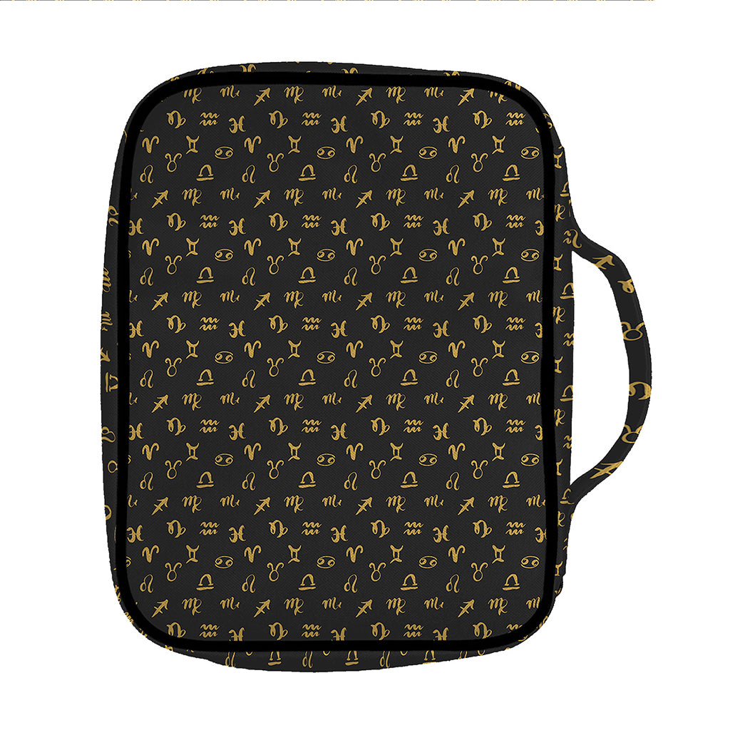 Zodiac Astrological Signs Pattern Print Front Pocket Bible Bag