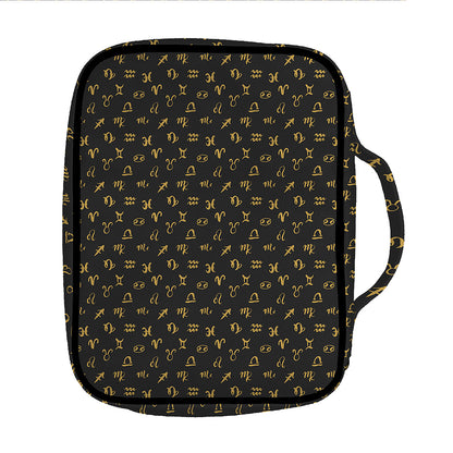 Zodiac Astrological Signs Pattern Print Front Pocket Bible Bag