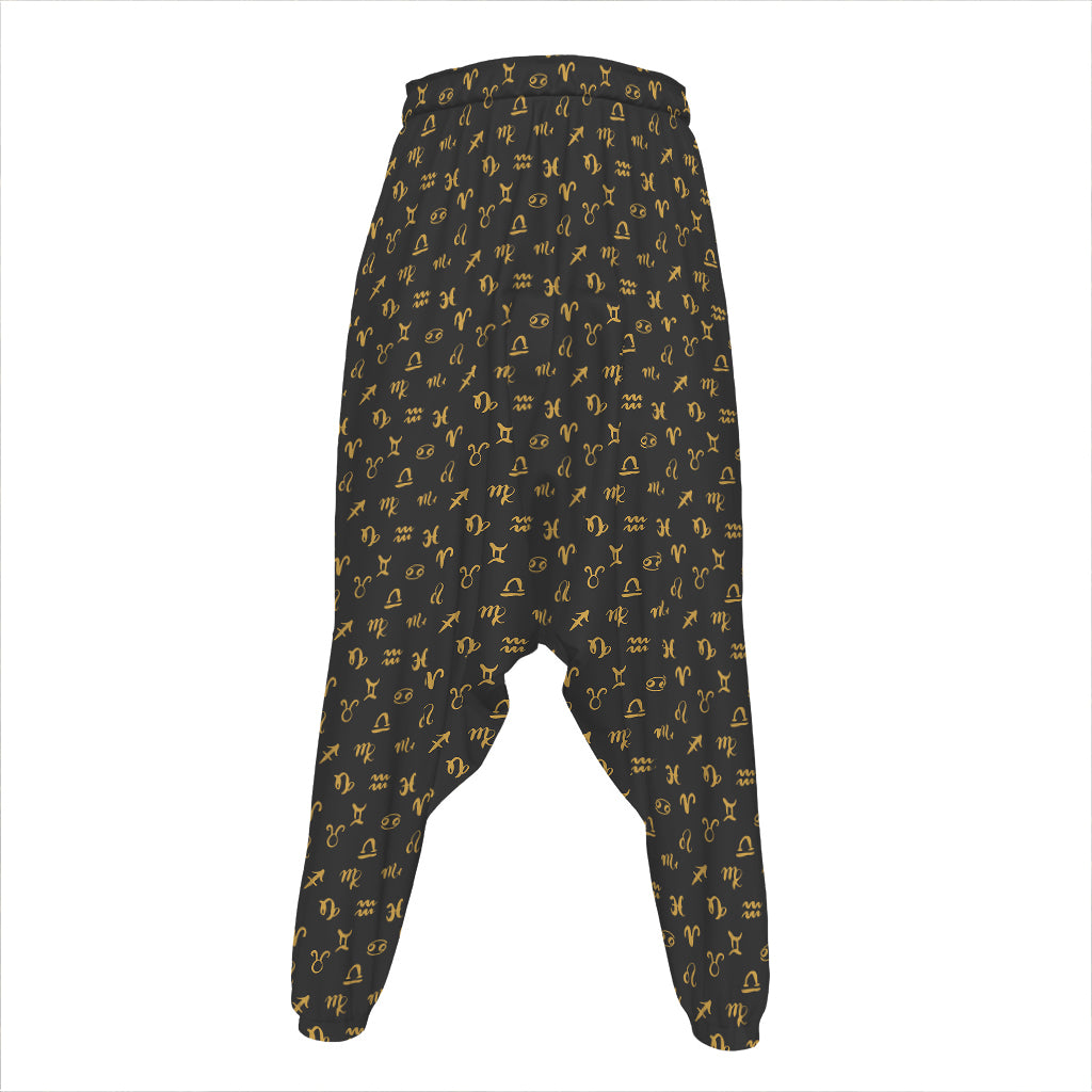 Zodiac Astrological Signs Pattern Print Hammer Pants