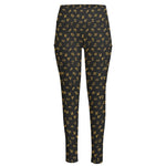 Zodiac Astrological Signs Pattern Print High-Waisted Pocket Leggings